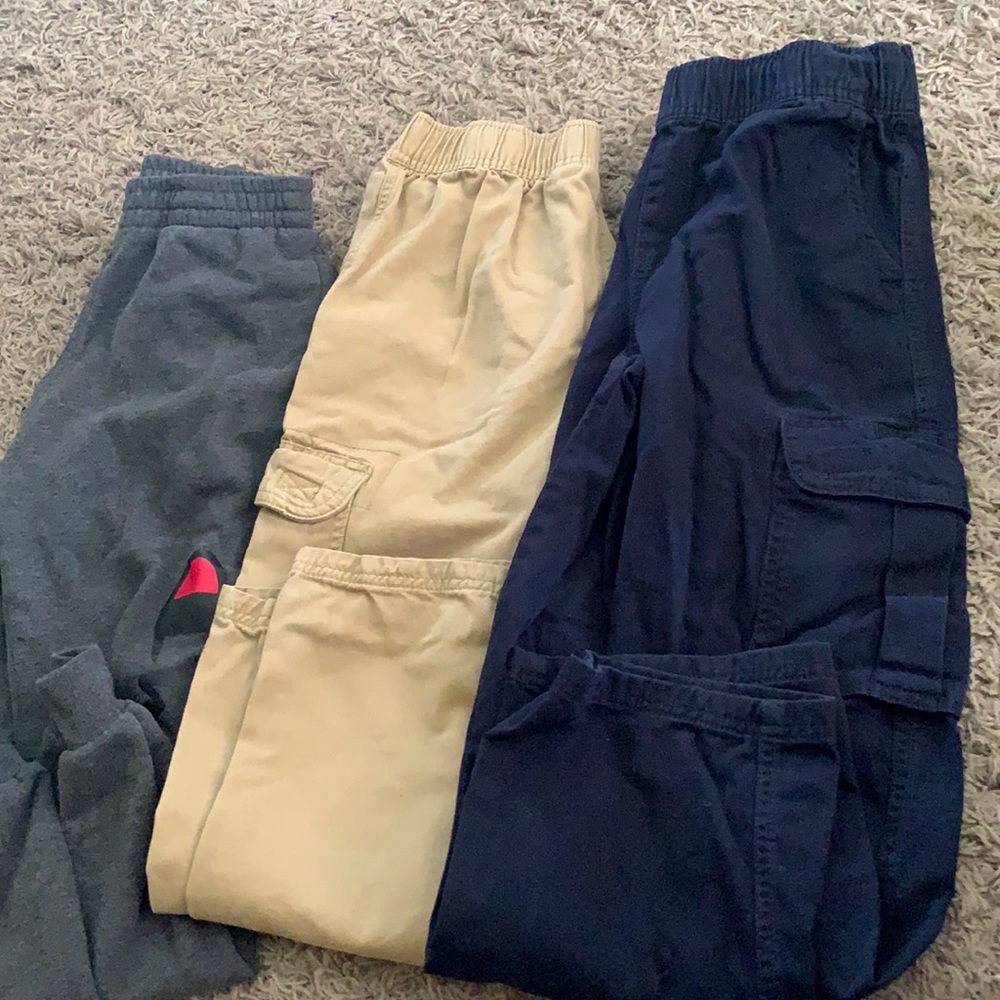 3 boys pants. Two size 8 husky, one medium
